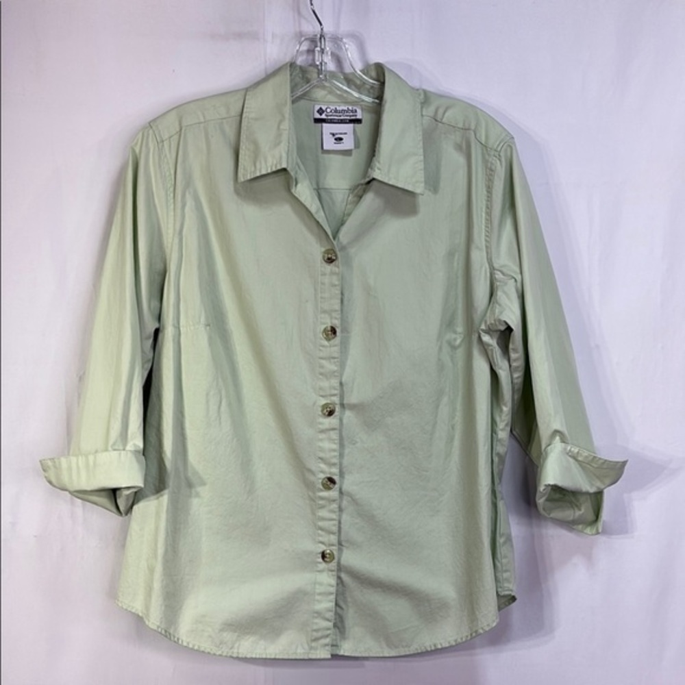 🐬 Columbia Light Green cotton Blouse 3/4 sleeves